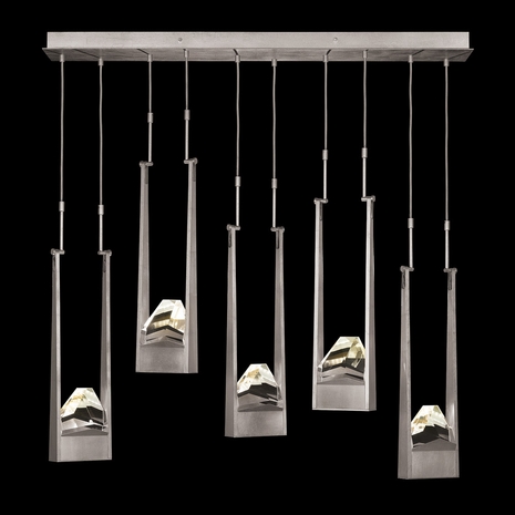 932140-1 Fine Art Lighting Strata 50"W Linear Pendant with Silver Leaf Finish