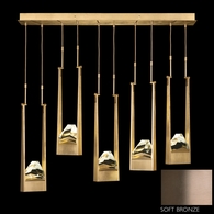 932140-3 Fine Art Lighting Strata 50"W Linear Pendant with Soft Bronze Finish