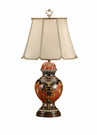 9351 Wildwood Lamps Herald Jar Lamp with Hand Painted Porcelain