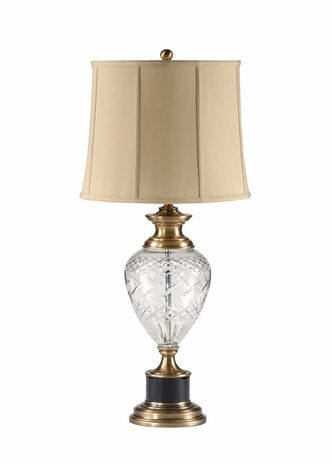 9397 Wildwood Lamps Cut Crystal Fount Lamp with Hand Cut Lead Crystal with Brass
