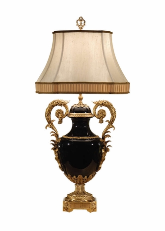 9400 Wildwood Porcelain Black Amphora Urn Lamp