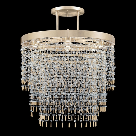 950540-1 Fine Art Lighting Capri 45"W Round Pendant with Soft Gold Leaf Finish