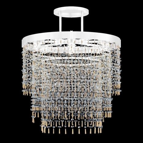 950540-2 Fine Art Lighting Capri 45"W Round Pendant with White Gloss Finish