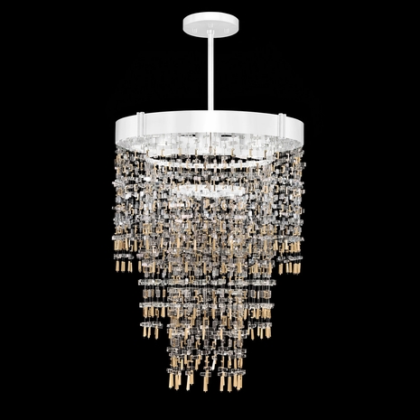950640-2 Fine Art Lighting Capri 28.25"W Round Pendant with White Gloss Finish