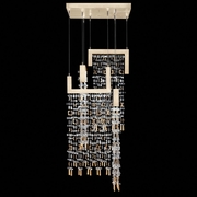 950740-1 Fine Art Lighting Capri 22"W Square Pendant with Soft Gold Leaf Finish