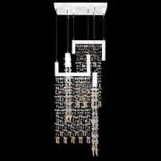950740-2 Fine Art Lighting Capri 22"W Square Pendant with White Gloss Finish