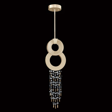 951840-1 Fine Art Lighting Capri 10.5"W Round Pendant with Soft Gold Leaf Finish