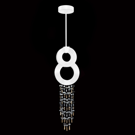 951840-2 Fine Art Lighting Capri 10.5"W Round Pendant with White Gloss Finish