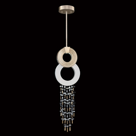 951840-3 Fine Art Lighting Capri 10.5"W Round Pendant with Soft Gold Leaf/White Gloss Finish
