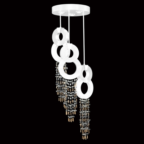 952140-2 Fine Art Lighting Capri 18"W Round Pendant with White Gloss Finish