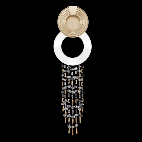 952250-3 Fine Art Lighting Capri 35.5"H Sconce with Soft Gold Leaf/White Gloss Finish