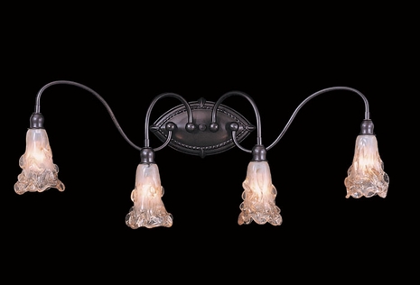 9534 Framburg Lighting Stone Crystal Four-Light Bathroom Wall Sconce Fixture