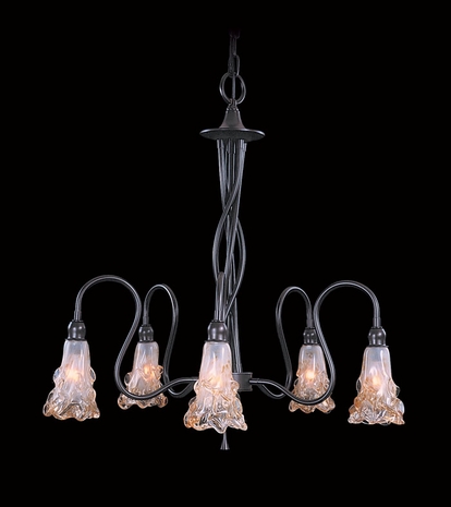 9535 Framburg Lighting Stone Crystal Five-Light Chandelier