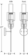 9553 Ultralights Lighting Luminosos Wall Sconce