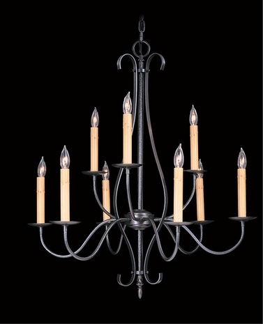 9579 Framburg Lighting Metalcraft Nine-Light Chandelier