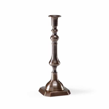 95904 Wildwood Lamps Colonial Candlestick in Antique Patina On Cast Brass