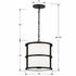 9593-MK Crystorama Brian Patrick Flynn Hulton 3 Light Matte Black Mini Pendant