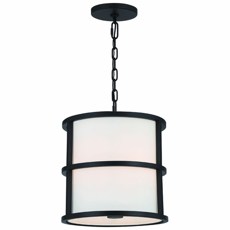 9593-MK Crystorama Brian Patrick Flynn Hulton 3 Light Matte Black Mini Pendant