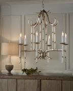 9614 Wildwood Bamboo Chandelier - Silver