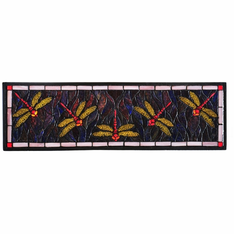 98486 Meyda Tiffany 27"W X 8.75"H Three Dragonfly Stained Glass Window