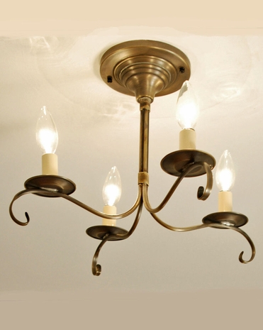984F Northeast Lantern Chandelier (4) Light Candelabra Flush Fixture With Multiple Glass & Finish Options