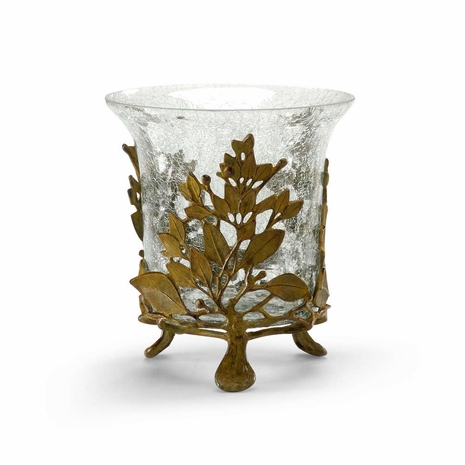 98898 Wildwood Lamps Vase With Holder in Hand Finished Cast Brass