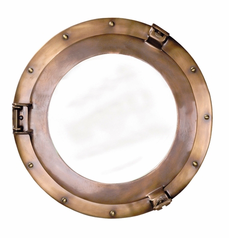 AC188 Authentic Models Bronze Cabin Porthole Mirror, Medium