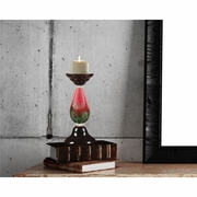 AG500359 Dale Tiffany Pink Flamingo Hand Blown Art Glass Candle Holder