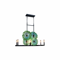 AH14304 Dale Tiffany Waterfront 6-Light Hand Blown Art Glass Island Fixture