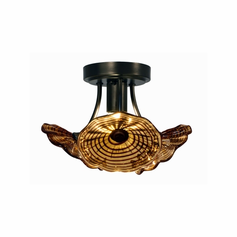 AH15481LED Dale Tiffany Burnt Sienna LED Hand Blown Art Glass Semi-Flush Mount