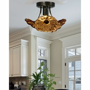 AH15481LED Dale Tiffany Burnt Sienna LED Hand Blown Art Glass Semi-Flush Mount