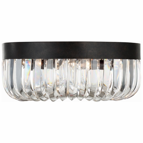 ALI-B2005-CZ Crystorama Alister 5 Light Charcoal Bronze Flush Mount