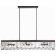 ALI-B2007-CZ Crystorama Alister 6 Light Charcoal Bronze Linear Chandelier