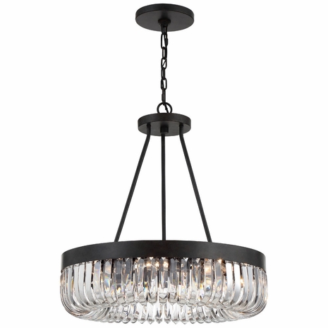 ALI-B2008-CZ Crystorama Alister 8 Light Charcoal Bronze Chandelier