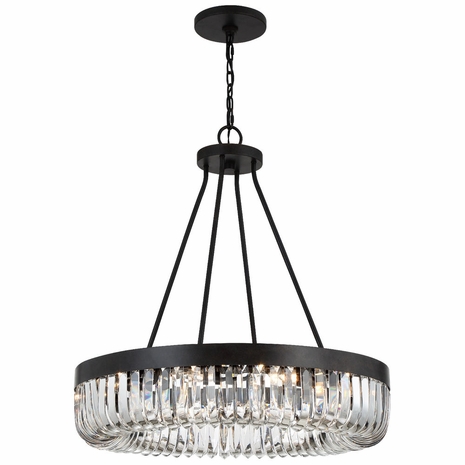 ALI-B2010-CZ Crystorama Alister 10 Light Charcoal Bronze Chandelier