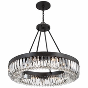 ALI-B2010-CZ Crystorama Alister 10 Light Charcoal Bronze Chandelier