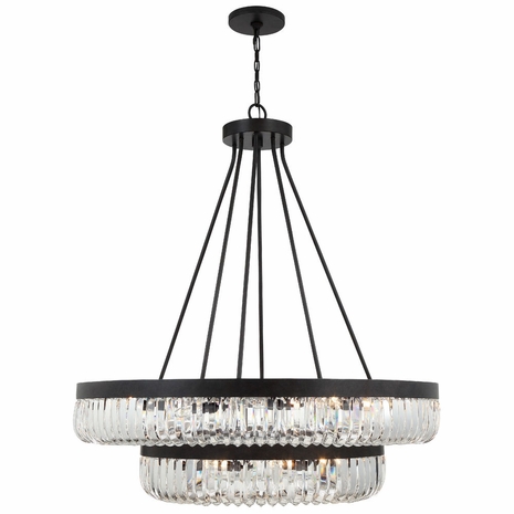 ALI-B2026-CZ Crystorama Alister 26 Light Charcoal Bronze Chandelier
