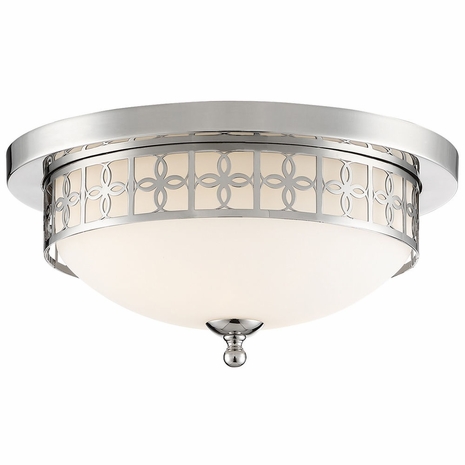 ANN-2103-PN Crystorama Anniversary 2 Light Polished Nickel Ceiling Mount