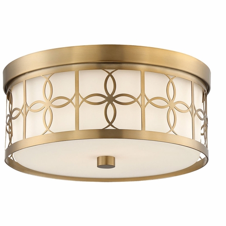ANN-2105-VG Crystorama Anniversary 2 Light Vibrant Gold Flush Mount