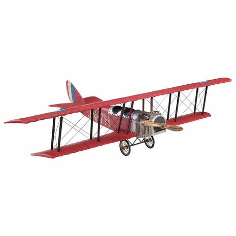 AP401R Authentic Models Red Jenny Airplane with Spoke Wire-wheels, Detailed Engine