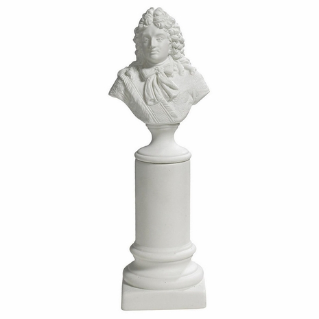 AR031 Authentic Models Louis XIV Bisque Porcelain Bust on Pedestal