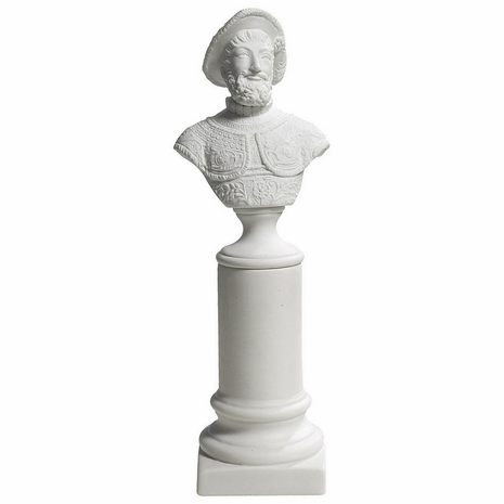 AR034 Authentic Models Henry IV Bisque Porcelain Bust on Pedestal