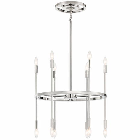 ARS-B4012-PN Crystorama Aries 12 Light Polished Nickel Chandelier