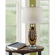 AT17086 Dale Tiffany Bengal Tiger Art Glass Table Lamp
