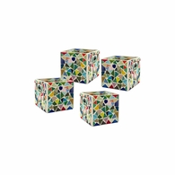 AV17036 Springdale 3.25H Boteri 4-Piece Mosaic Candle Holder Set (Candles Not Included)