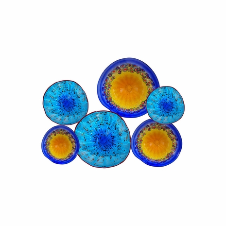 AW20028 Dale Tiffany Amallia 6-Plate Hand Blown Art Glass Collage Wall Art Decor