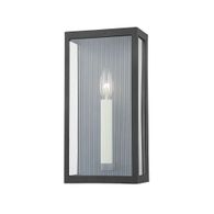 B1031-TBK/WZN Troy Lighting Vail 1Lt Exterior Wall Sconce with Texture Black/Weathered Zinc Finish