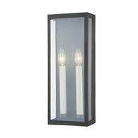 B1032-TBK/WZN Troy Lighting Vail 2Lt Exterior Wall Sconce with Texture Black/Weathered Zinc Finish