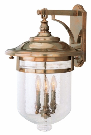 B1163AGB Troy Lighting Mason 3 Light Wall Lantern in Aged Brass Finish