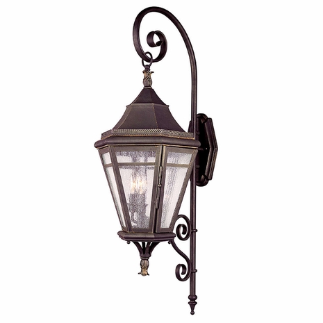 B1272-NR Troy Lighting Morgan Hill 3Lt Exterior Wall Sconce with Natural Rust Finish